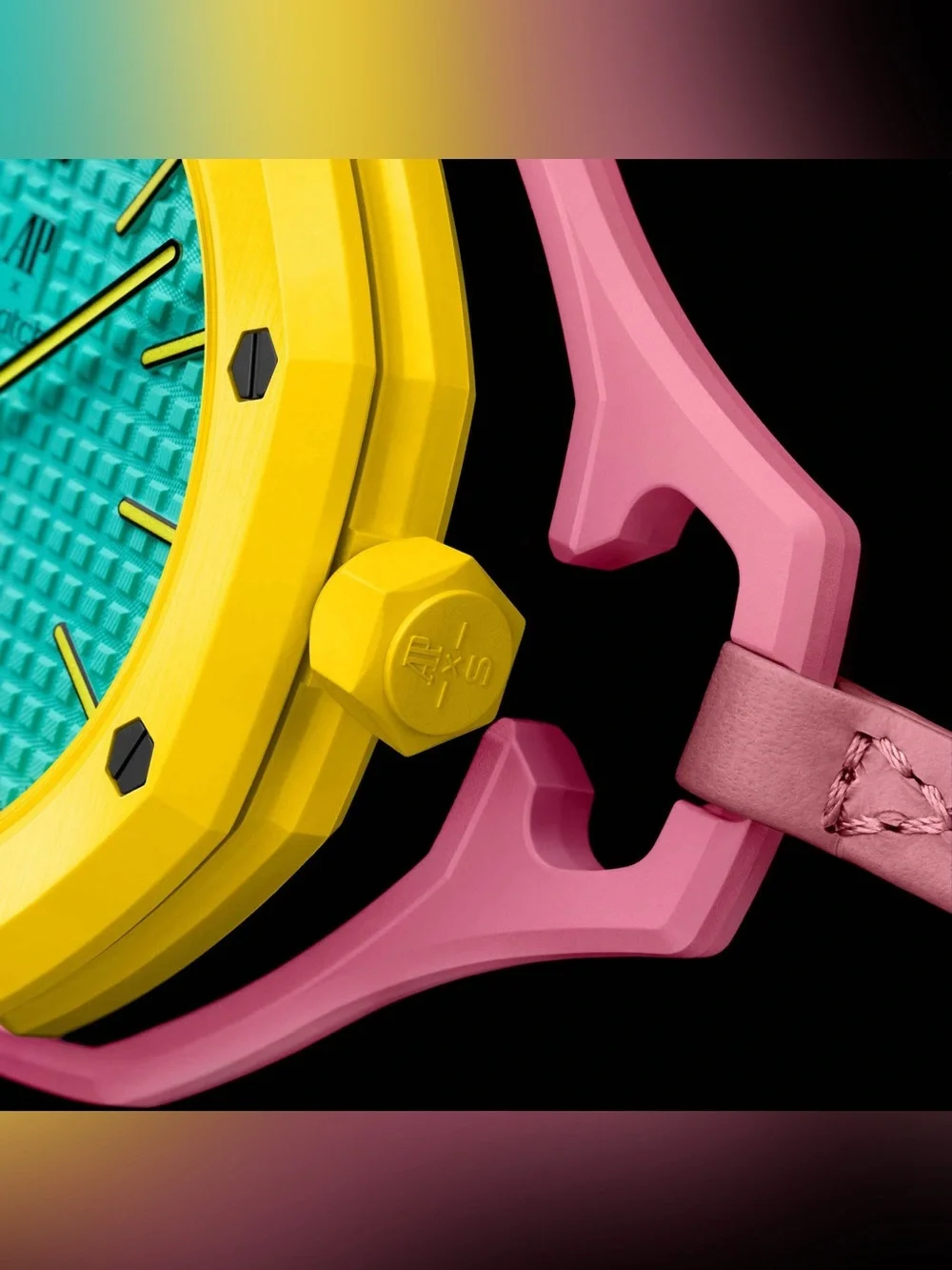 Audemars Piguet x Swatch Royal teal pink yellow Pendant Watch OTG ROZ AP